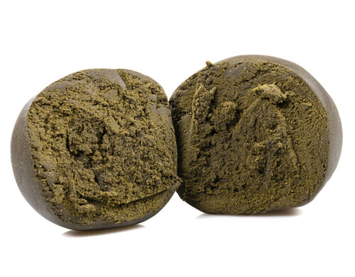 Detaliczny Widok Wnętrza Nepalese Hashish po Rozcięciu