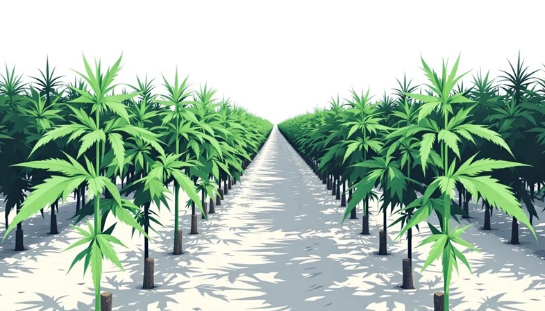 Definicja CBD i konopi, w tle rośliny konopi siewnych.