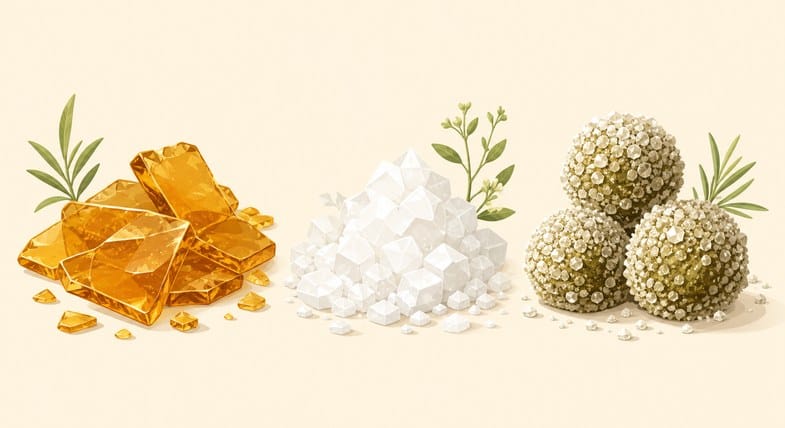 Rodzaje ekstrakt&oacute;w CBD: shatter, kryształy, moonrock i icerock